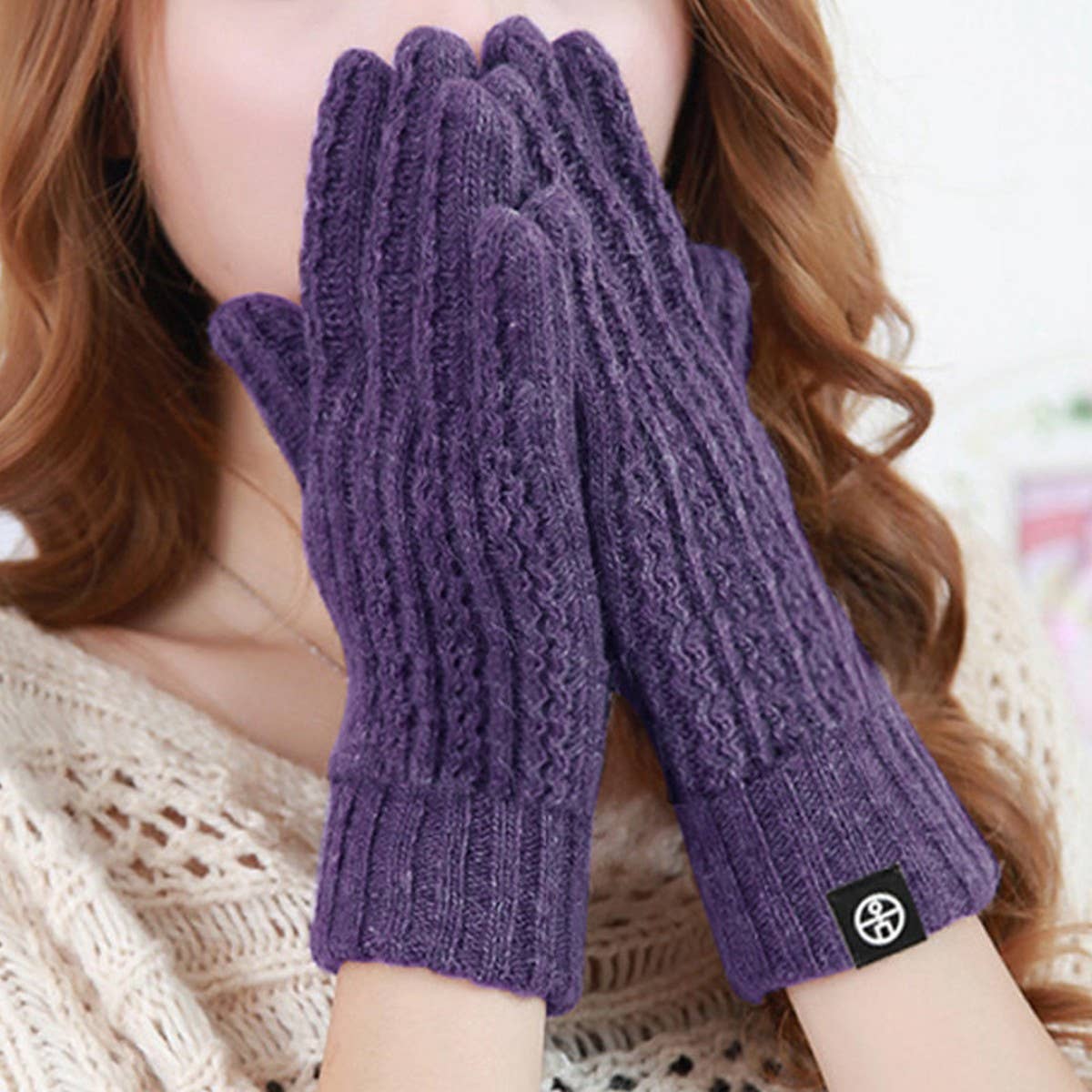 OUTDOOR COLD PROOF SOLID COLOR KNITTED GLOVES_CWAG0396