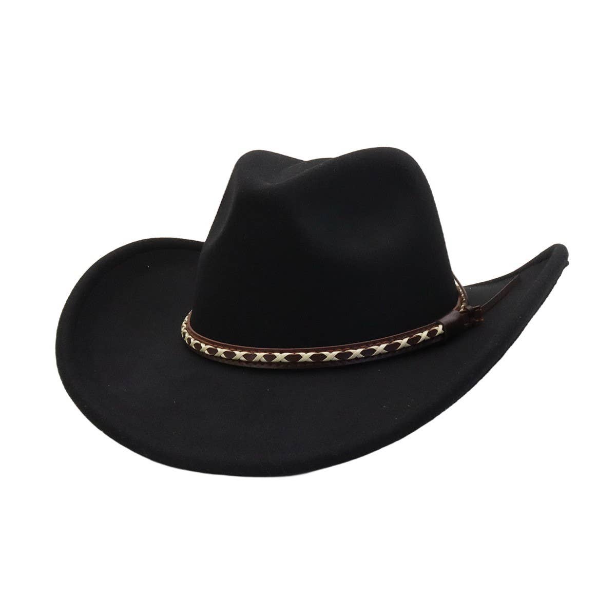 ETHNIC STYLE FELT COWBOY WESTERN HAT_CWAH04410