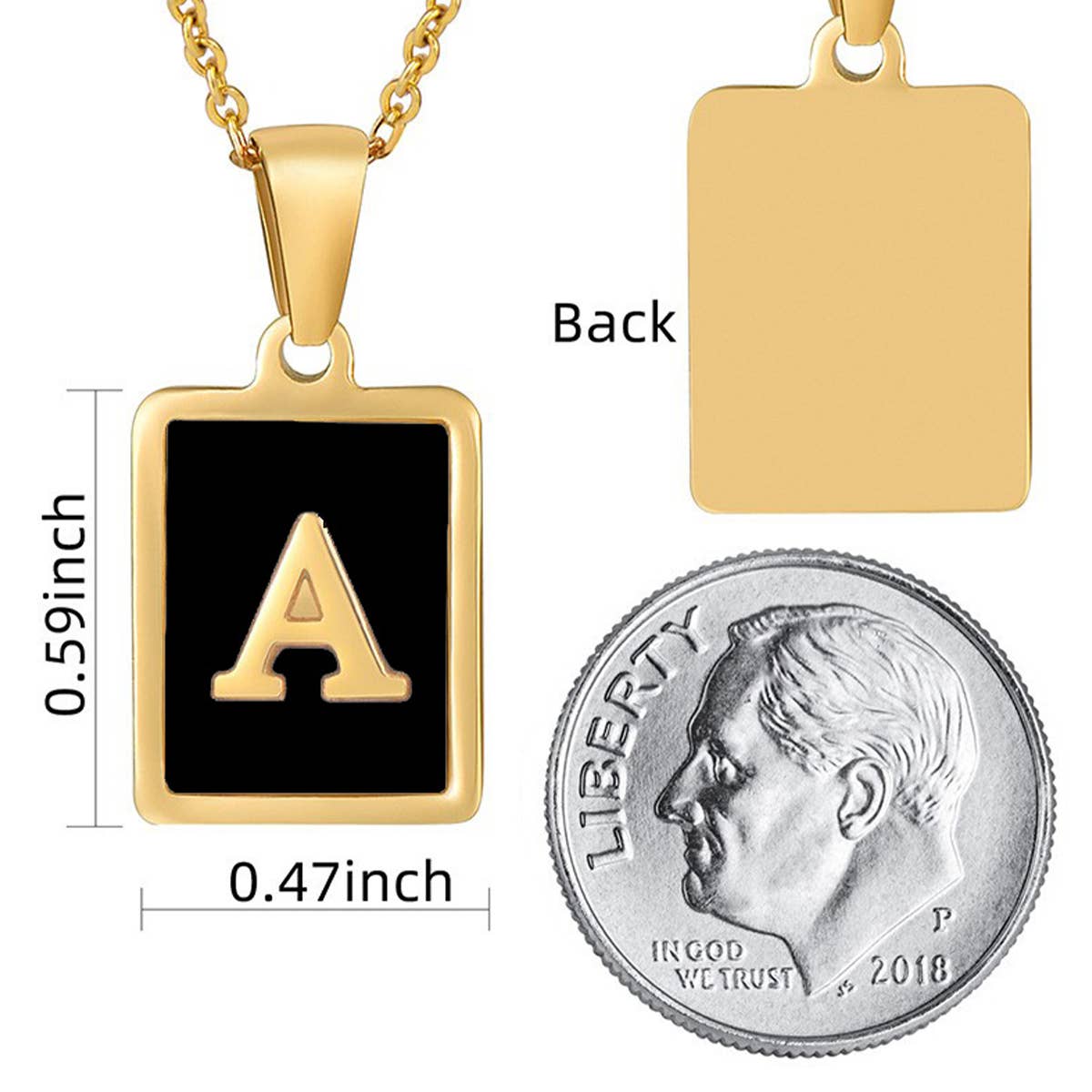 18K STAINLESS STEEL SQUARE 26 LETTER NECKLACE_CWAJE0679