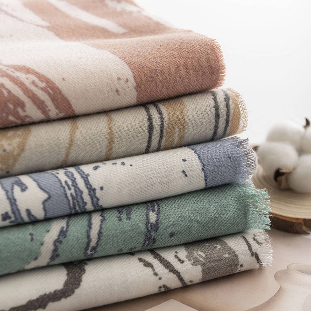 MARBLE STRIPE SCARF SOFT WINTER WRAP_CWASC0440