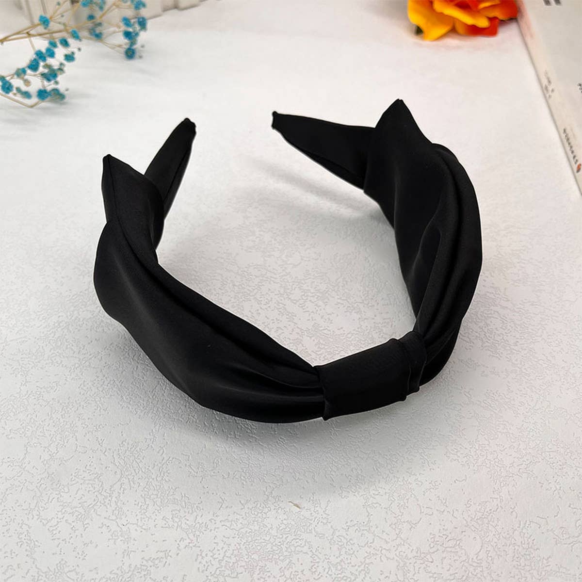 FASHIONABLE PLEATED SOLID COLOR BOW HEADBAND_CWAHA2587