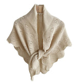 KNIT TRIANGLE SHAWL WRAP FOR SUMMER AIR ROOMS_CWASC0845