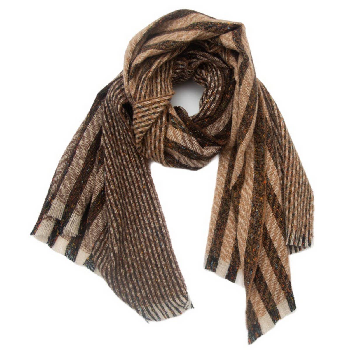 STRIPED JACQUARD SCARF UNISEX WINTER SHAWL_CWASC0866