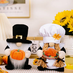 CHEF HOLDING PUMPKIN GNOME FIGURINE_CWMM1761