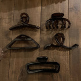 DARK TEA HAIR CLAW MINIMALIST SHARK CLIP FOR WOMEN_CWAHA3961