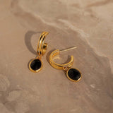 NATURAL STONE ECO FRIENDLY COLORFAST STUD EARRINGS_CWAJE5095