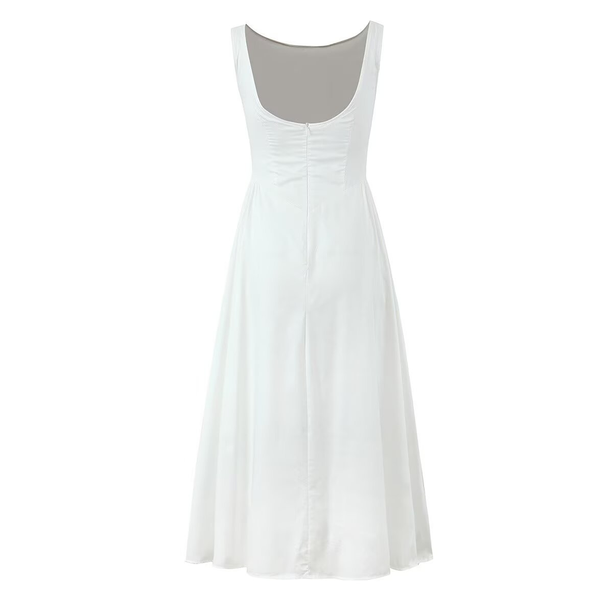 NEW WOMEN S BACKLESS BOAT NECK LONG VEST DRESS_CWDMD5811