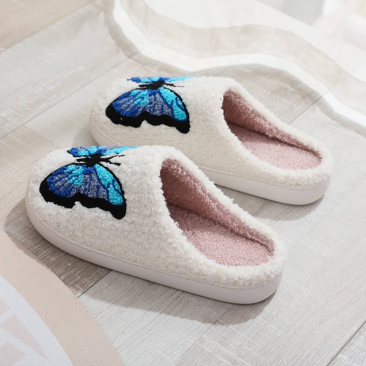 HOME COLORFUL BUTTERFLY COTTON SLIPPERS_CWSHS0767