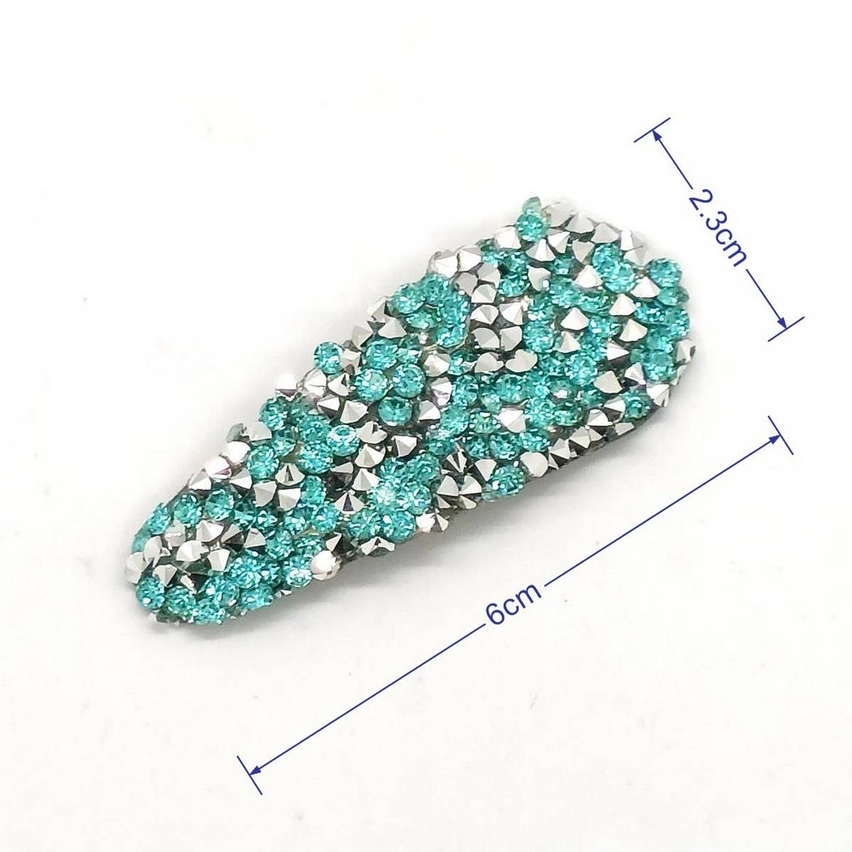 FRESH SWEET SILVER FULL RHINESTONE TEARDROP CLIP_CWAHA6362