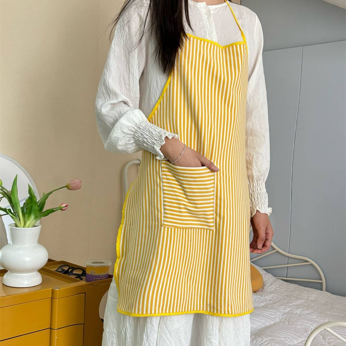 Towel Fabric Small Fresh Apron Cafe Work Apron_Cwmm5812