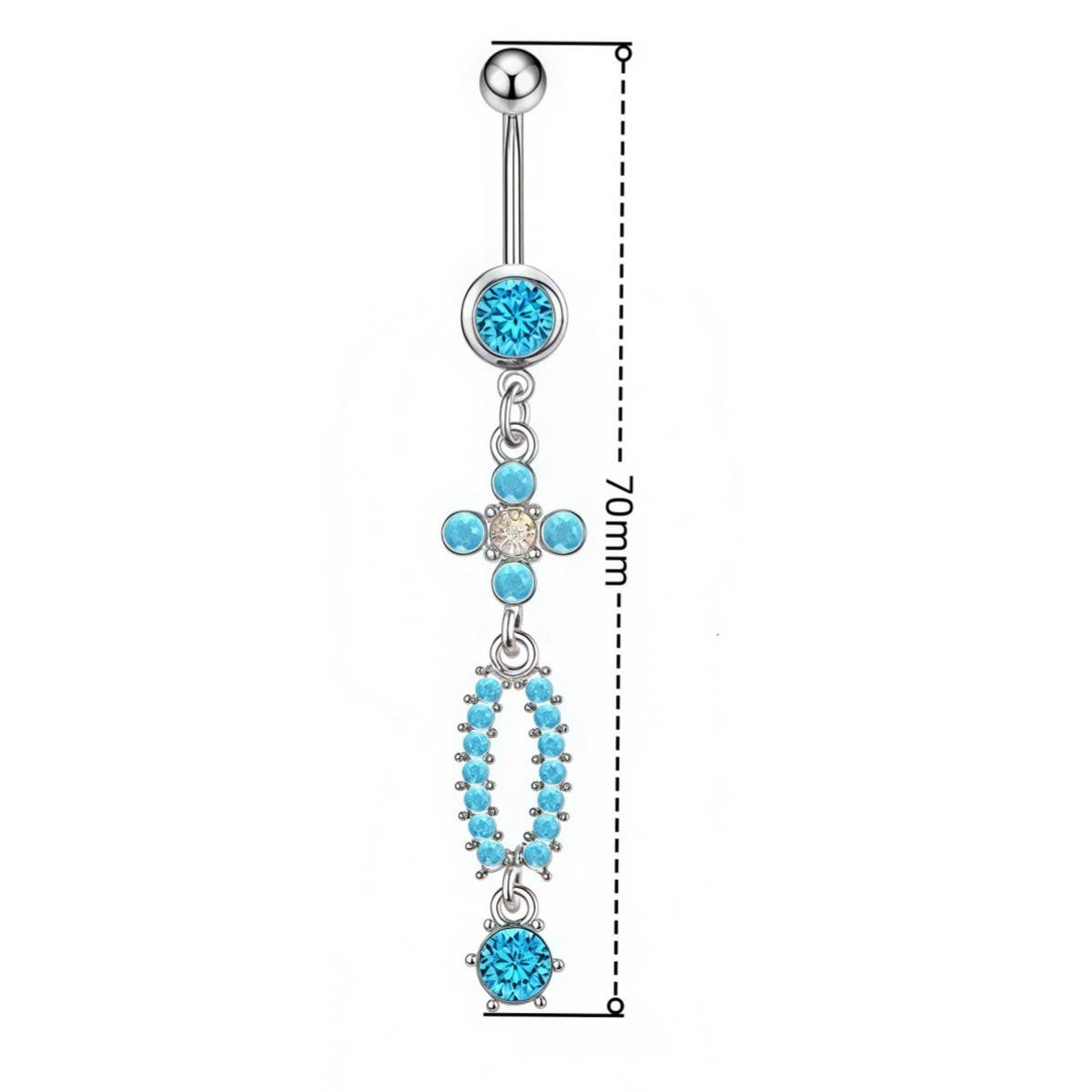 5PCS BLUE TURQUOISE BELLY BUTTON RINGS SET_CWMM9452