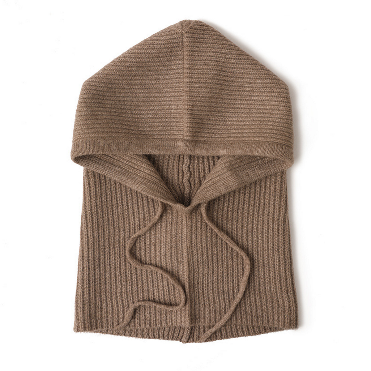CASHMERE BALACLAVA HAT KNIT HOOD SCARF FOR HER_CWAH3994