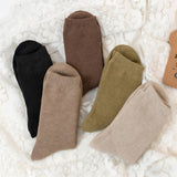 Thick Solid Wool Terry Crew Floor Socks_Cwms03363