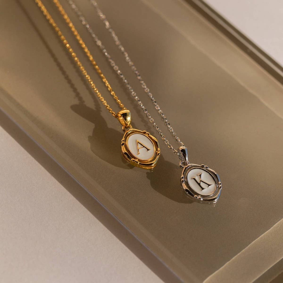 NEW CREATIVE 26 LETTERS PENDANT OVAL NECKLACE_CWMM3771