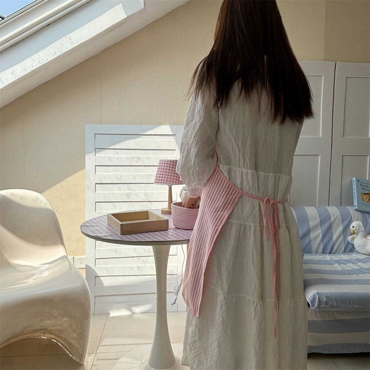 Towel Fabric Small Fresh Apron Cafe Work Apron_Cwmm5812