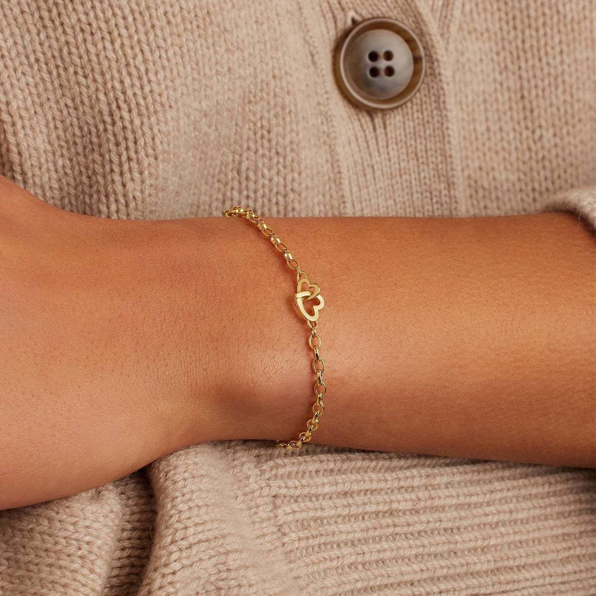 SIMPLE LOVE DOUBLE BUCKLE PAPER CLIP NECKLACE_CWMM5737