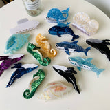 Sea Shell & Lobster Hair Claw, Ocean Animal Clip_Cwaha07131