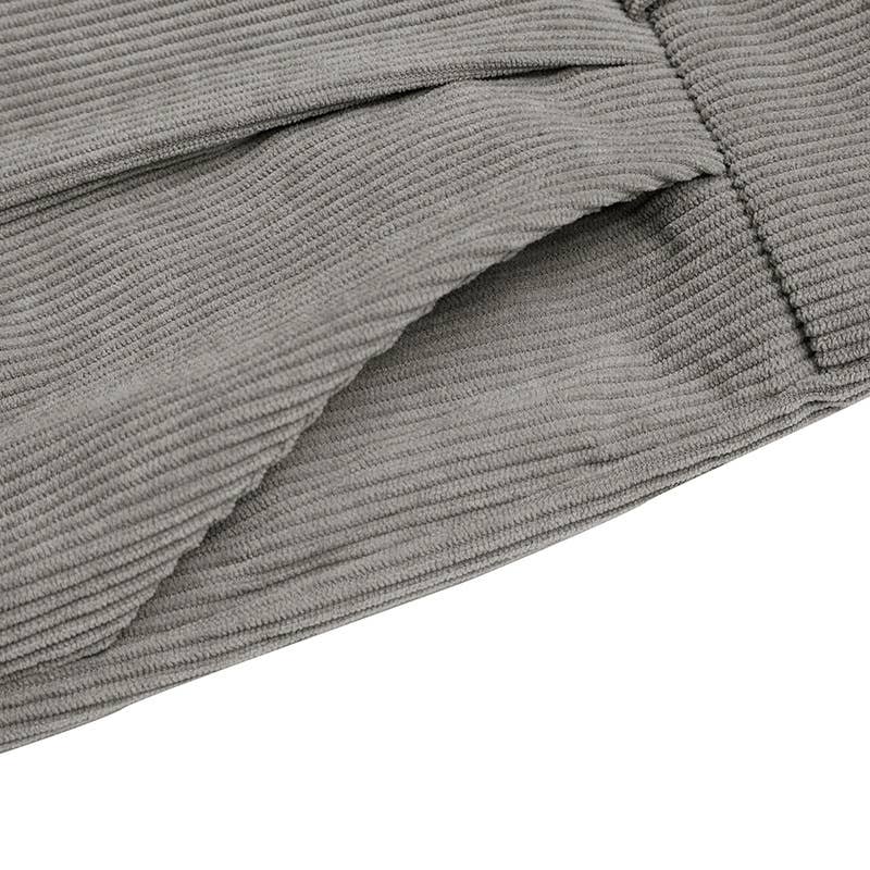 Solid-Color Basic Corduroy Adjustable Overalls