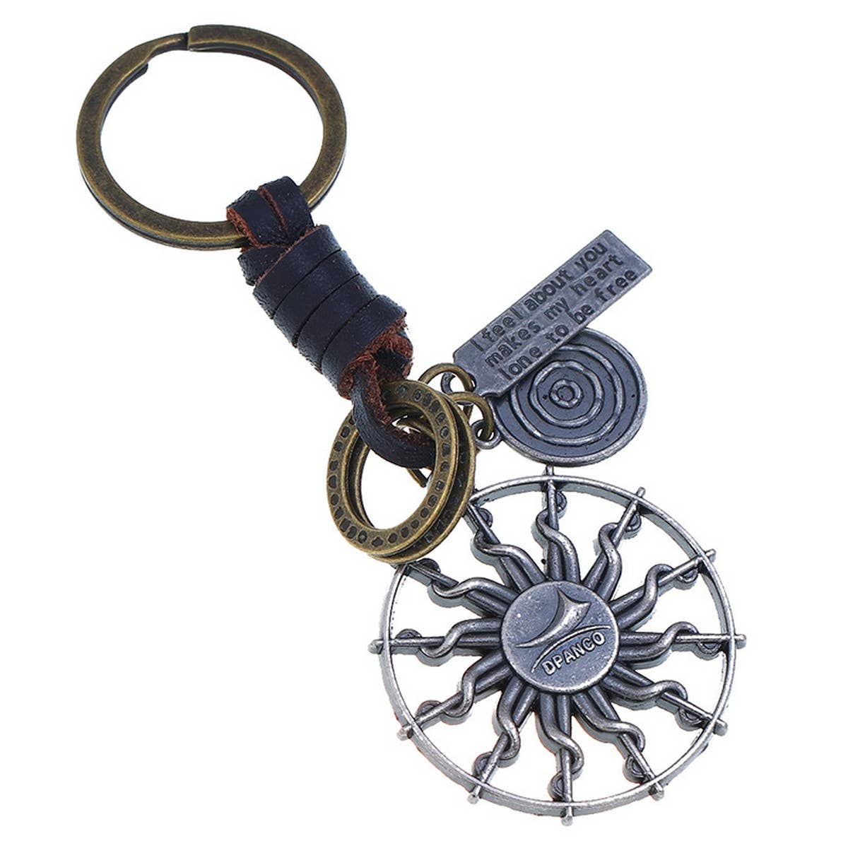 MENS VINTAGE BRAIDED COWHIDE KEYCHAIN_CWMM4790