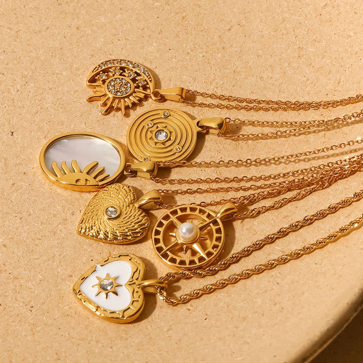 FRENCH FASHION VINTAGE STAINLESS STEEL NECKLACE_CWAJE0614