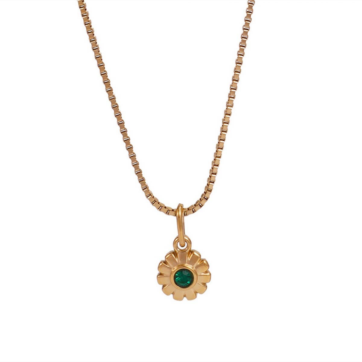 MINIMALIST STAINLESS STEEL MONTHLY STONE NECKLACE_CWMM8843