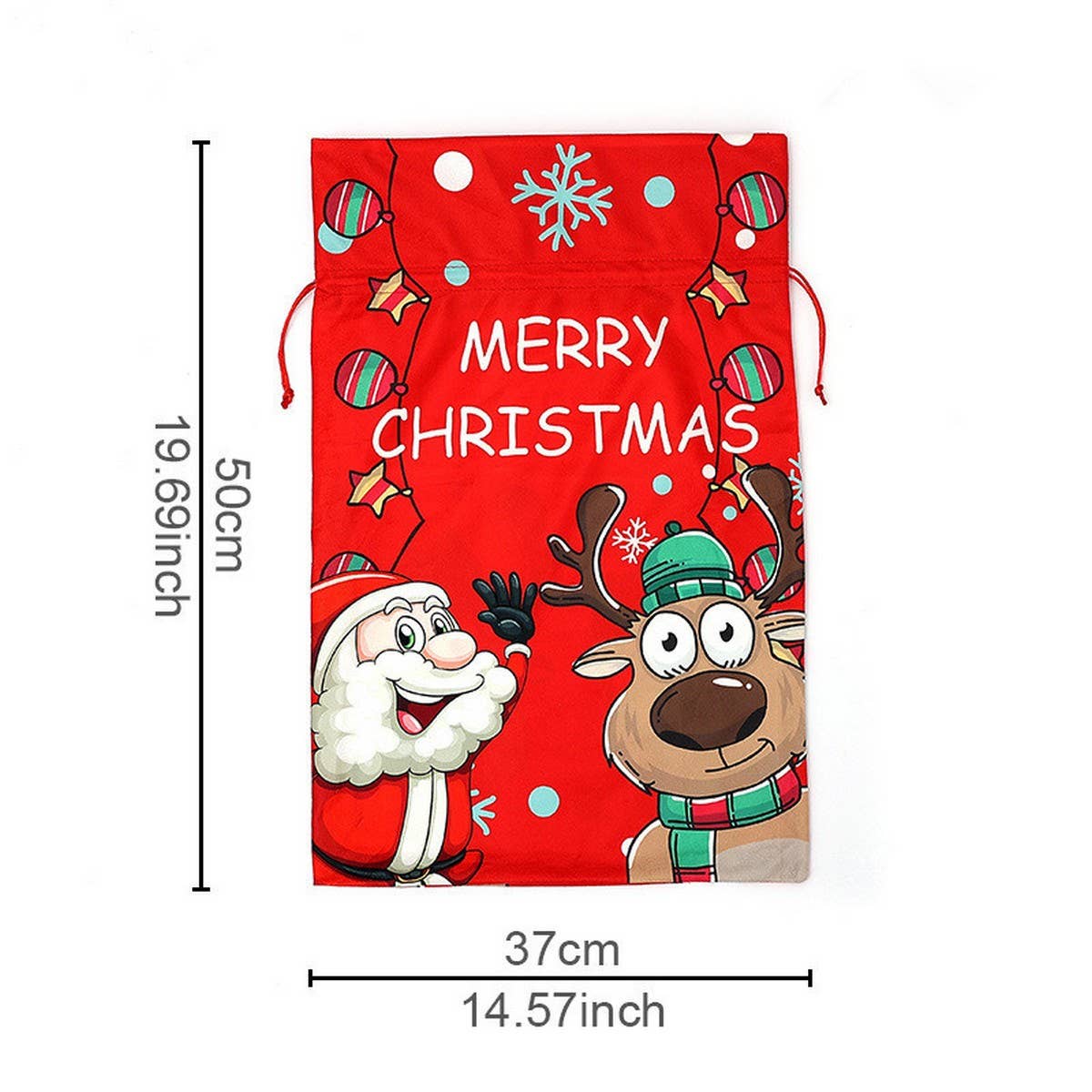 Cwmm1751_Christmas Print Bouquet With Drawstring Gift Bag