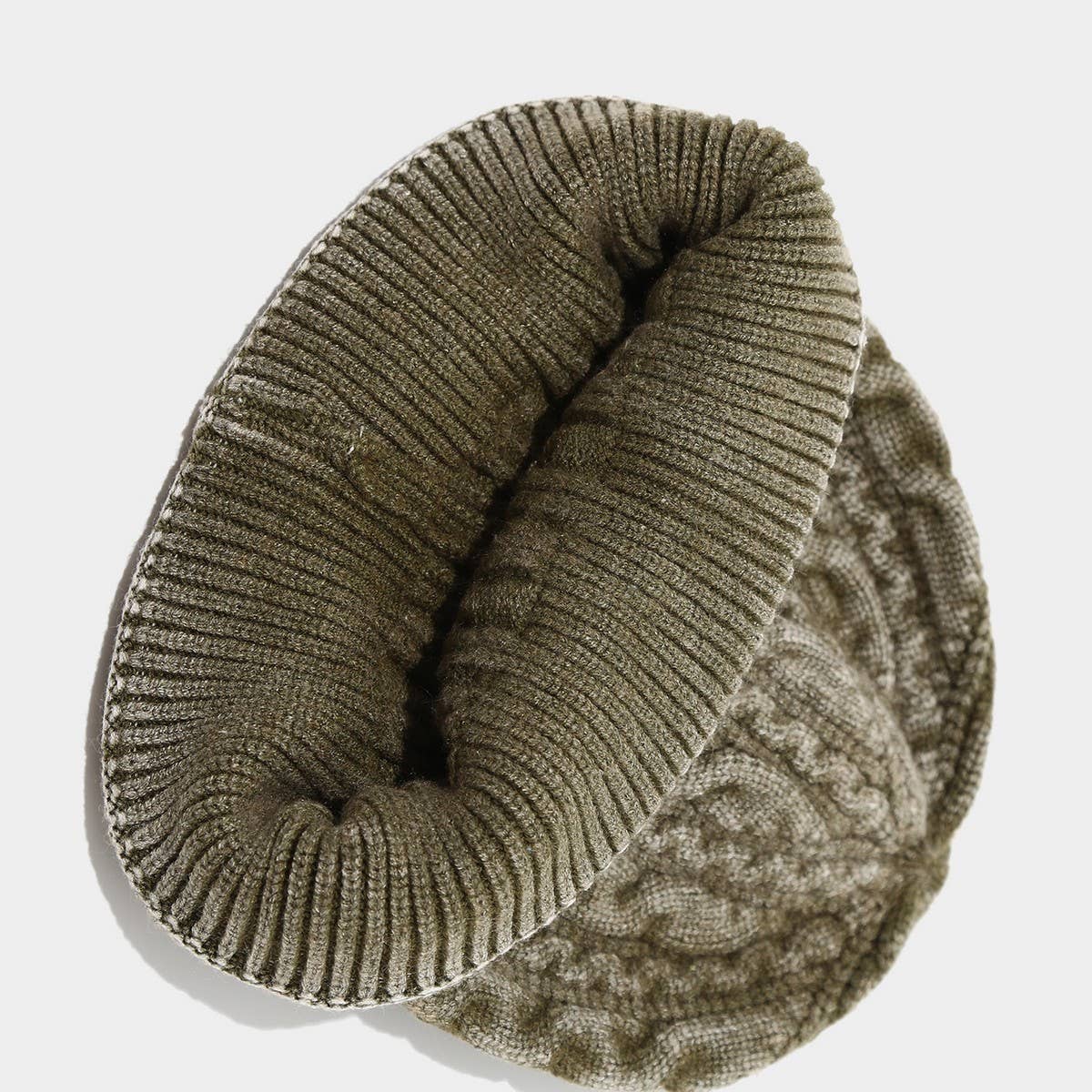 Unisex Cable Knit Beanie Winter Warm Hat_Cwah04763