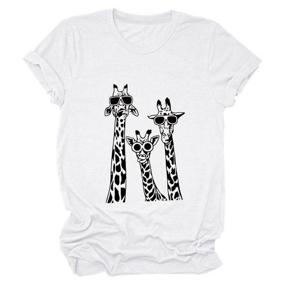 Womens Giraffe Print Casual Summer T-Shirt