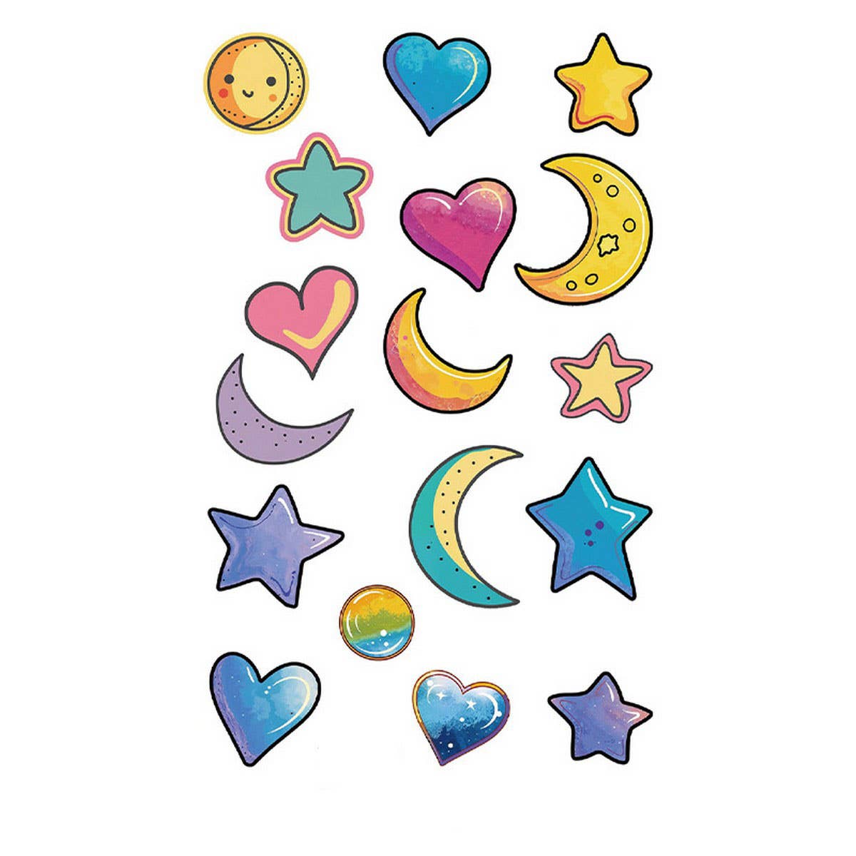 Whimsical Face Stickers Fruit Galaxy Tattoos_Cwmm8388