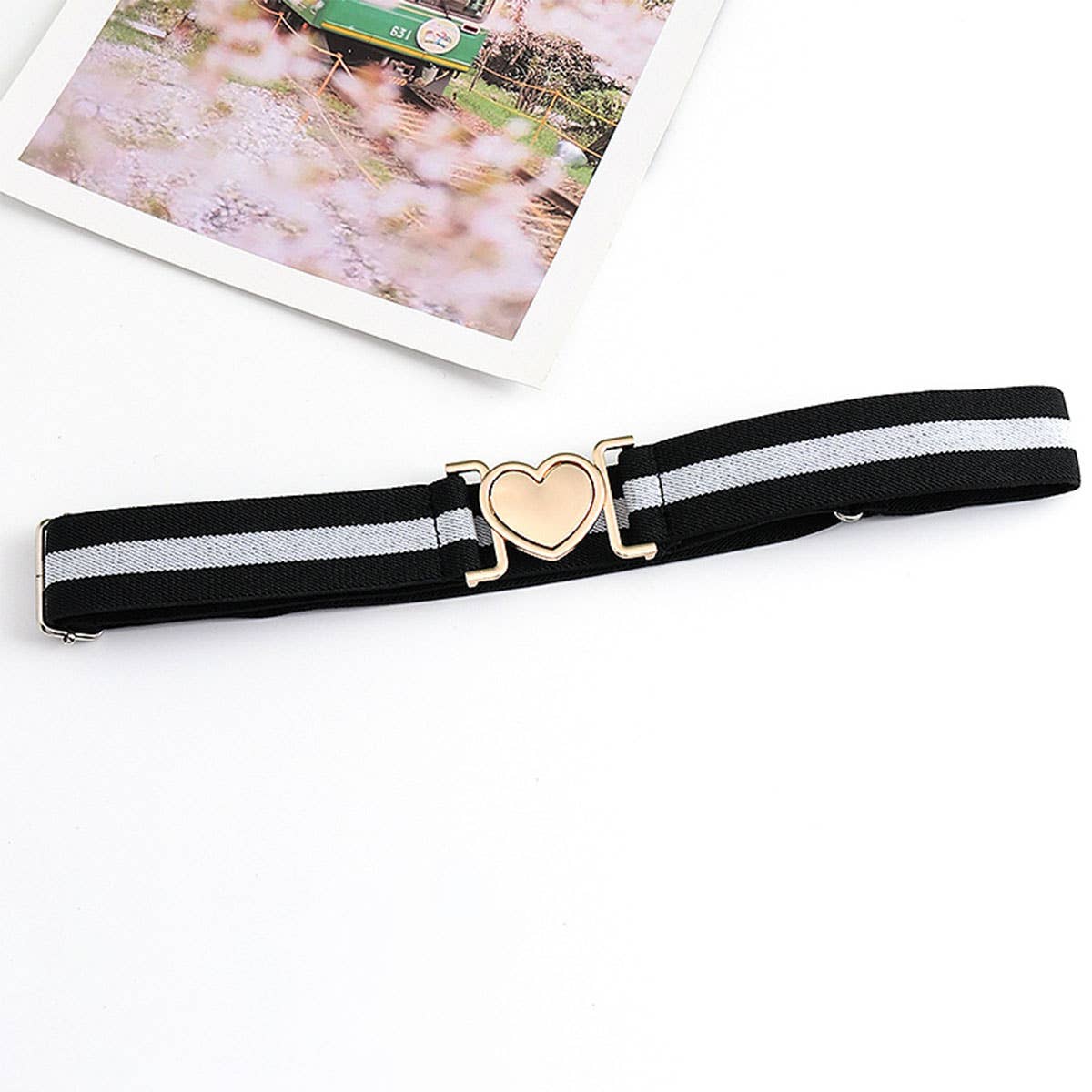 LOVE ALLOY ELASTIC BAND ELASTIC WOVEN CANVAS BELT_CWABE0680