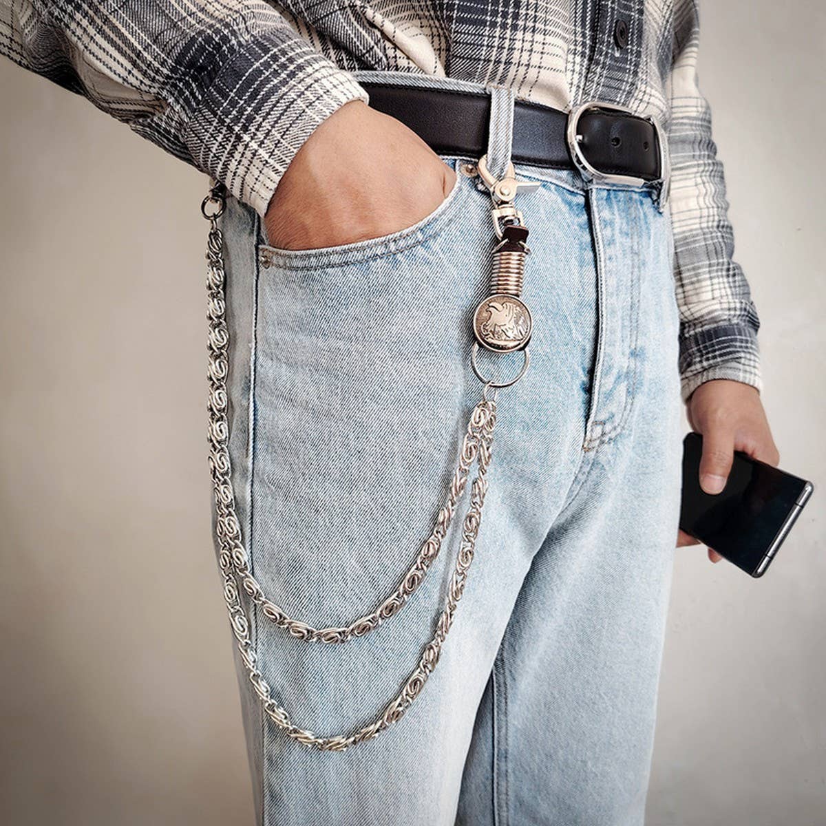 FASHIONABLE SMALL MULTI LAYERED CHAIN JEANS CHAIN_CWMM4835