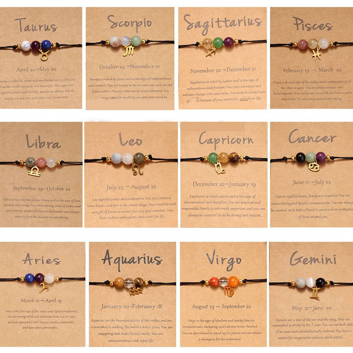 Handmade Zodiac Adjustable Crystal Bracelet_Cwmm11259