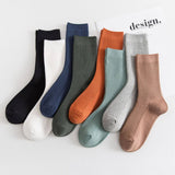 NEW ALL MATCH DOUBLE NEEDLE MID CALF SOCKS_CWMS1347