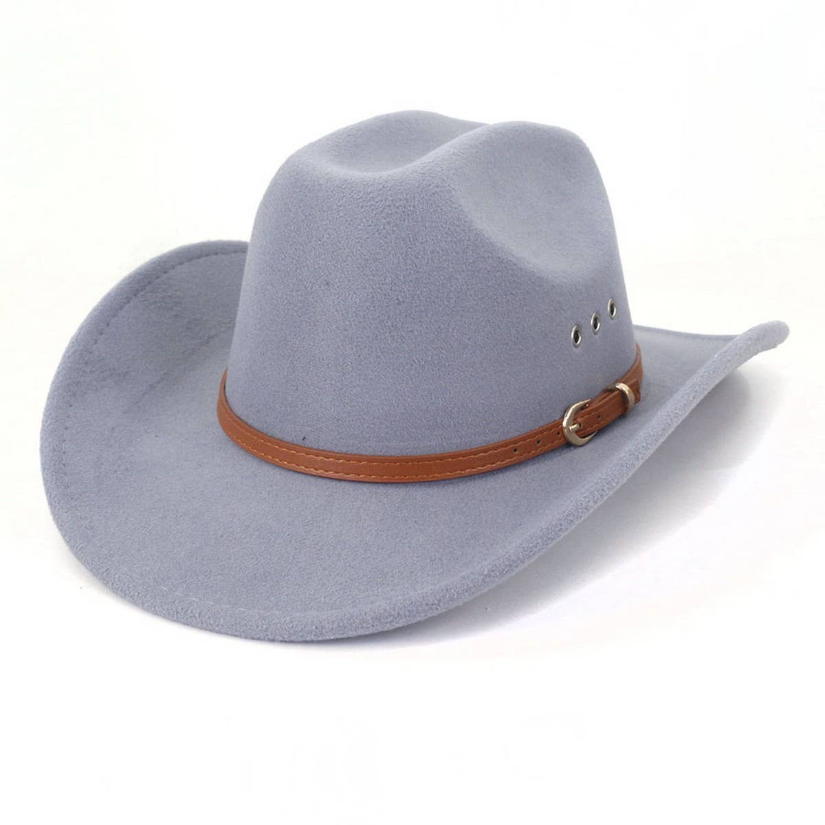 Western Cowboy Hat Felt Wide Brim With Belt Decor_Cwah1772