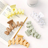 CREAM WAVE HAIR CLAW CHIC SHARK CLIP FOR WOMEN_CWAHA1586