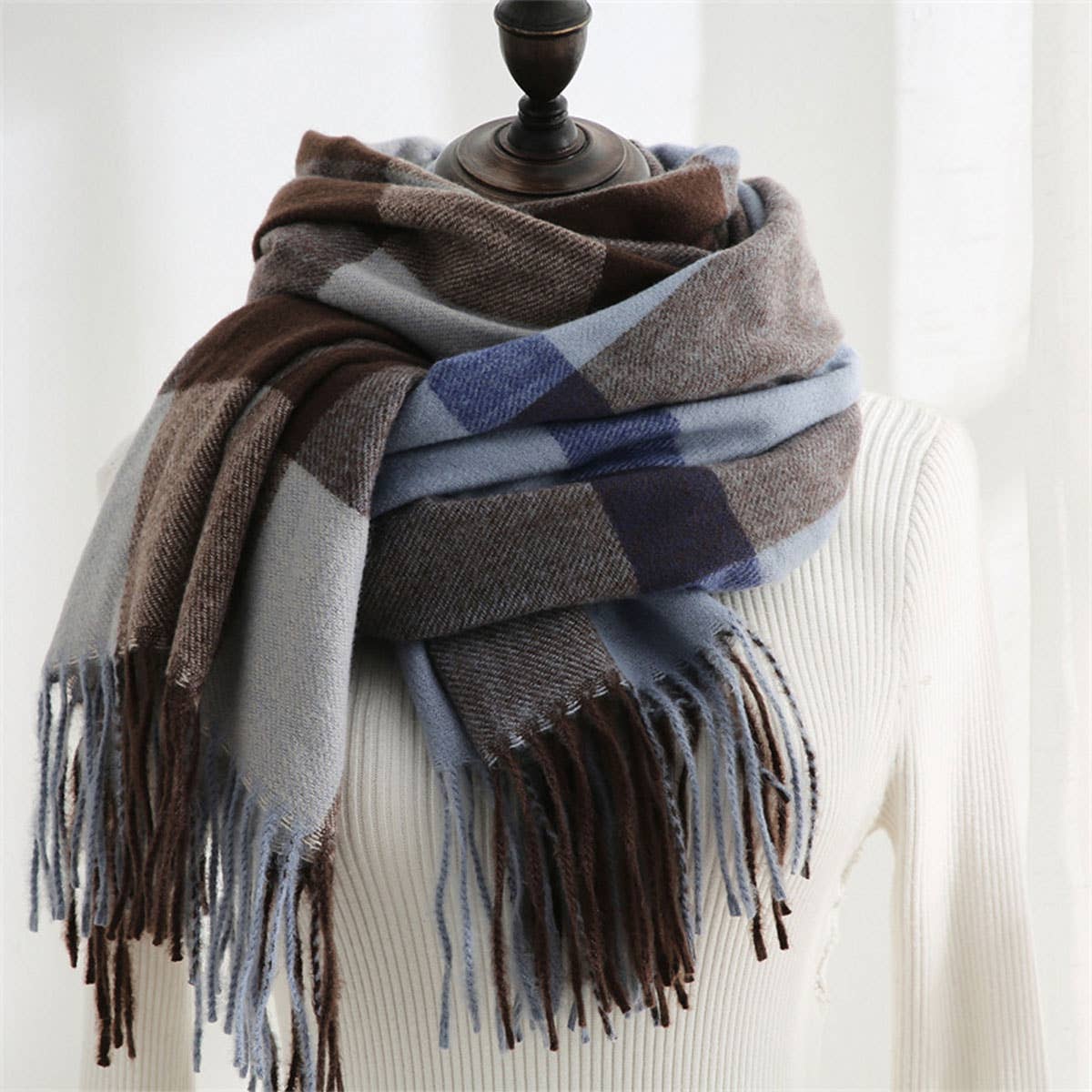 PLAID SCARF COZY FALL WINTER WRAP FOR WOMEN_CWASC0182