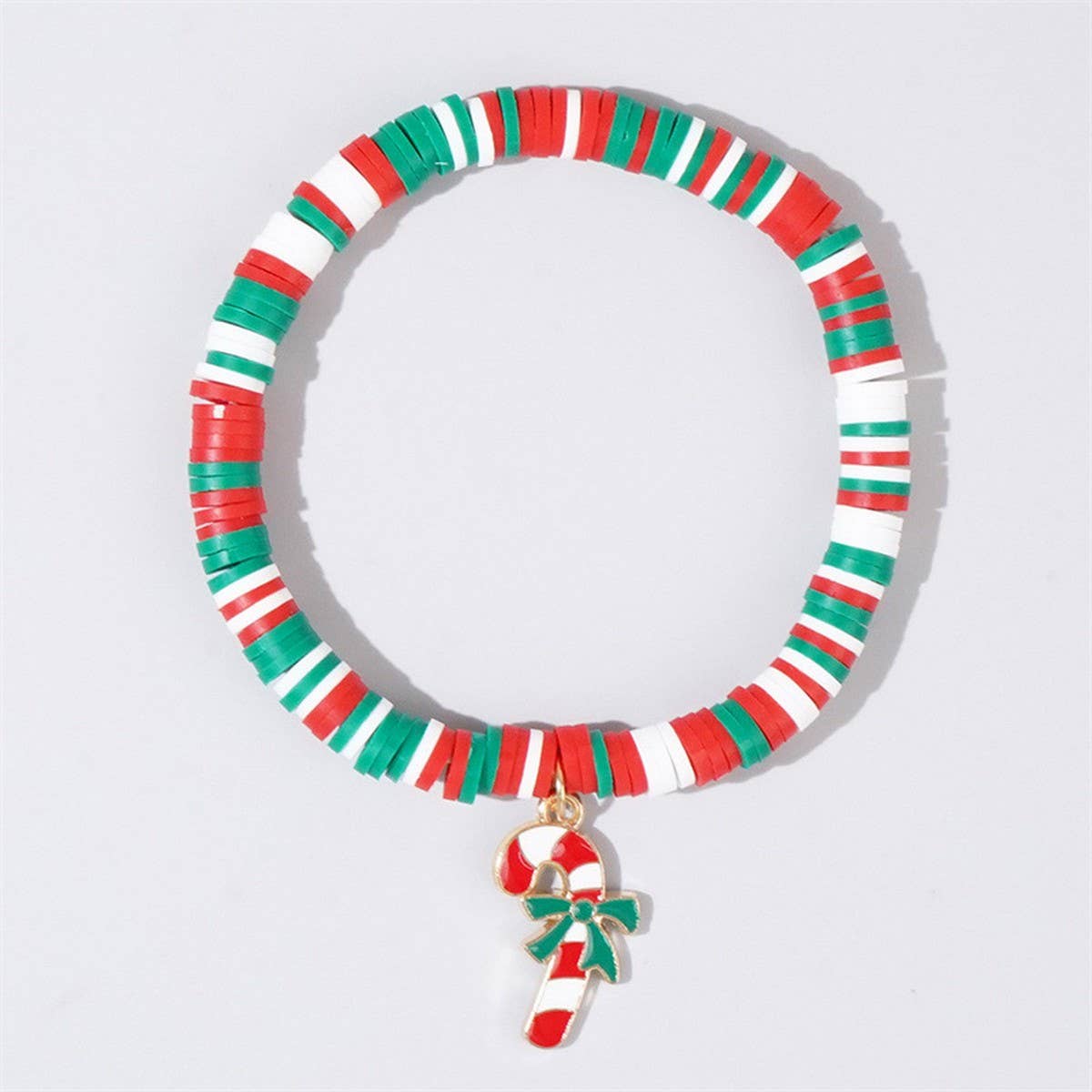 Cwaje2510_Colorful Beaded Pendant Christmas Bracelet