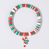 Cwaje2510_Colorful Beaded Pendant Christmas Bracelet