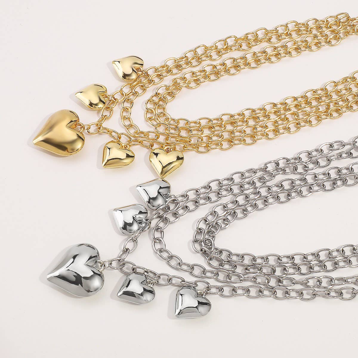 METAL STYLE PERSONALIZED HEART PENDANT NECKLACE_CWMM3136