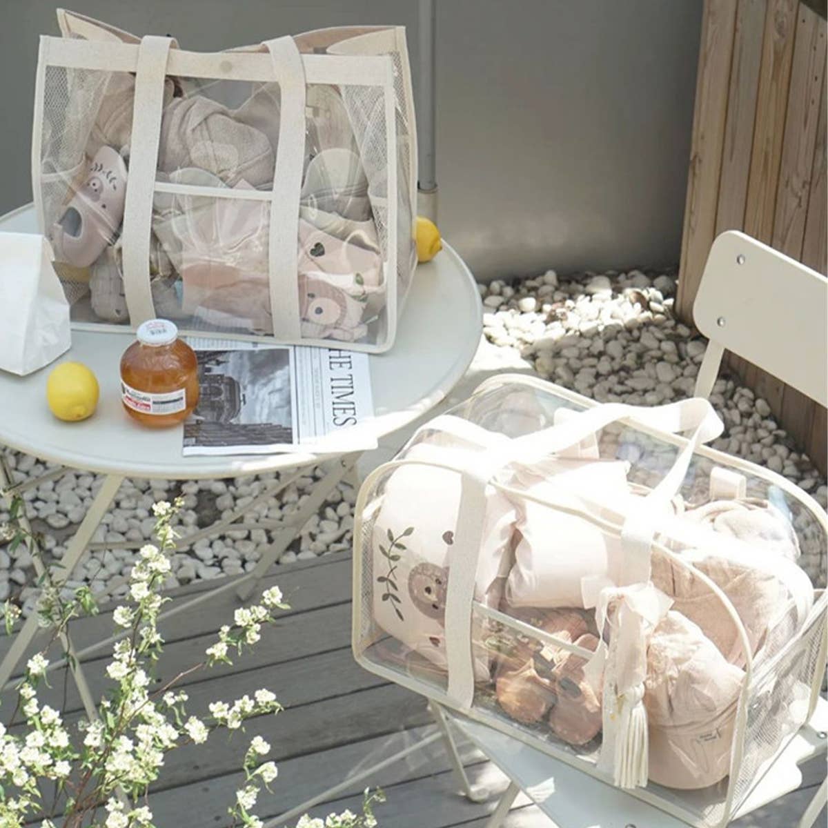 CLEAR PVC BEACH TOTE WATERPROOF TRAVEL BAG_CWAB1915