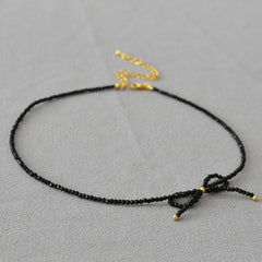 SIMPLE AND DELICATE BOW HANDMADE BEADED NECKLACE_CWAJE2136