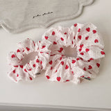 Polka Strawberry Scrunchie Cute Low Pony_Cwaha08168
