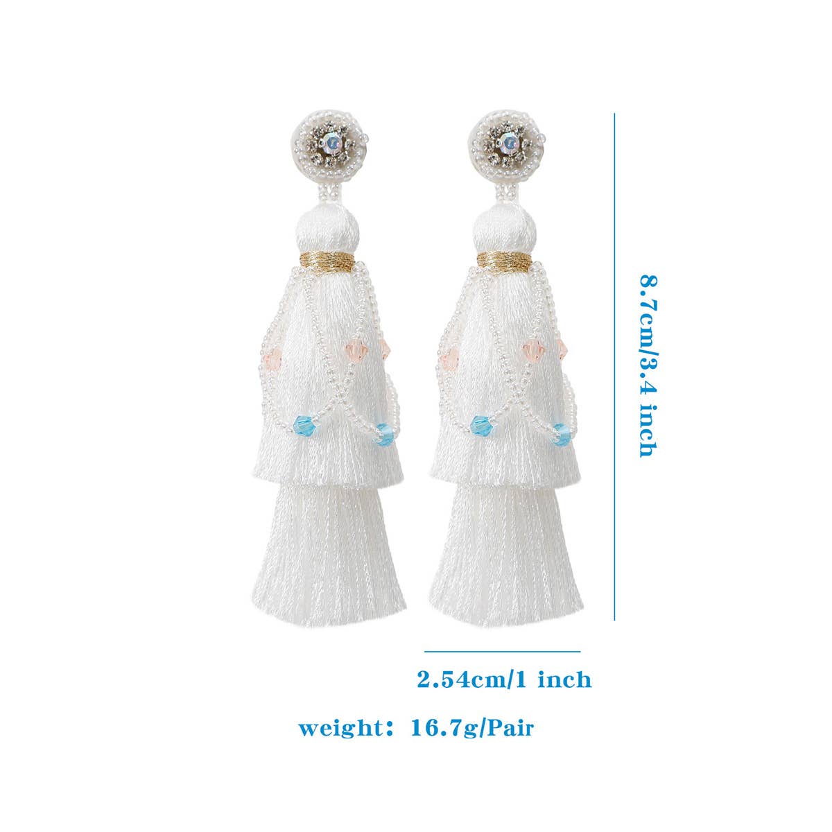 MINT MAMBO STYLE TRANSPARENT TASSEL EARRINGS_CWAJE1661