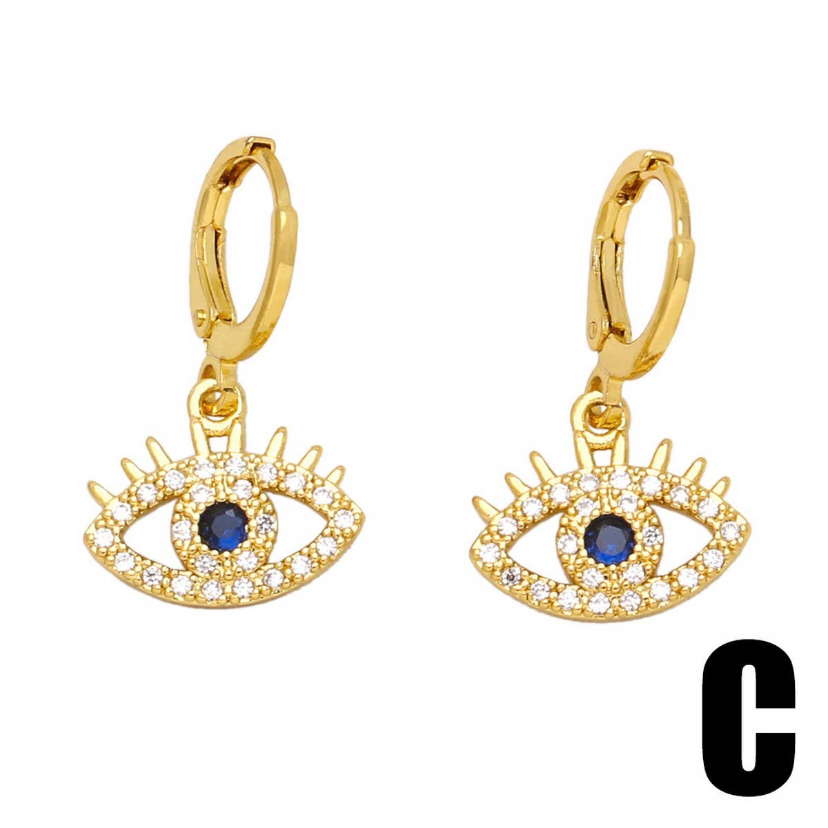 BEADED PEARL EYE DANGLE EARRINGS HYPOALLERGENIC_CWAJE0980