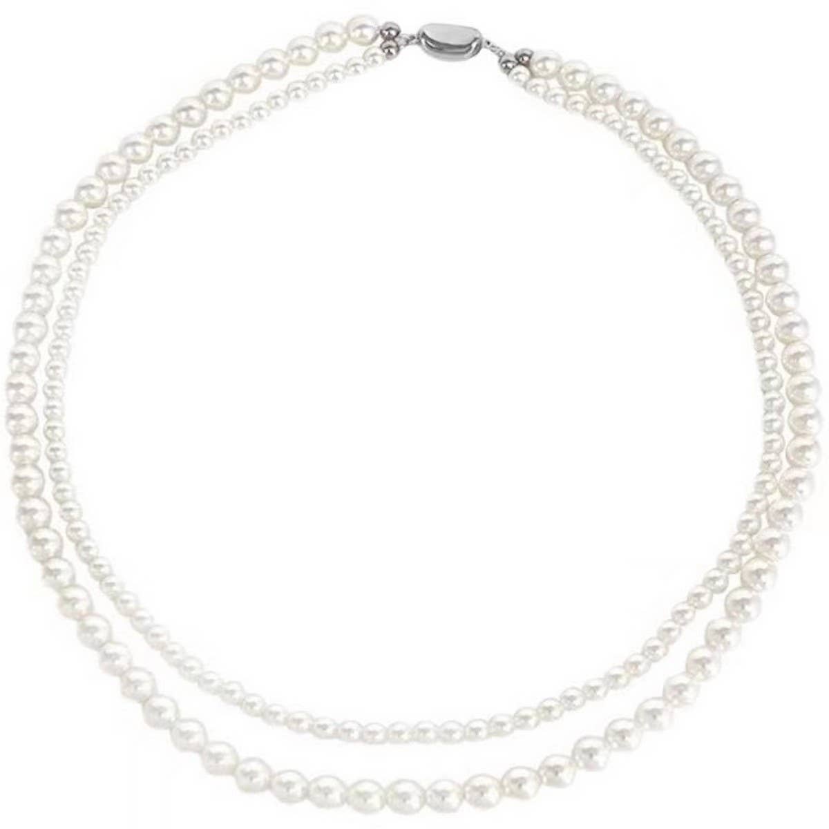 Vintage Elegant Double Pearl Necklace