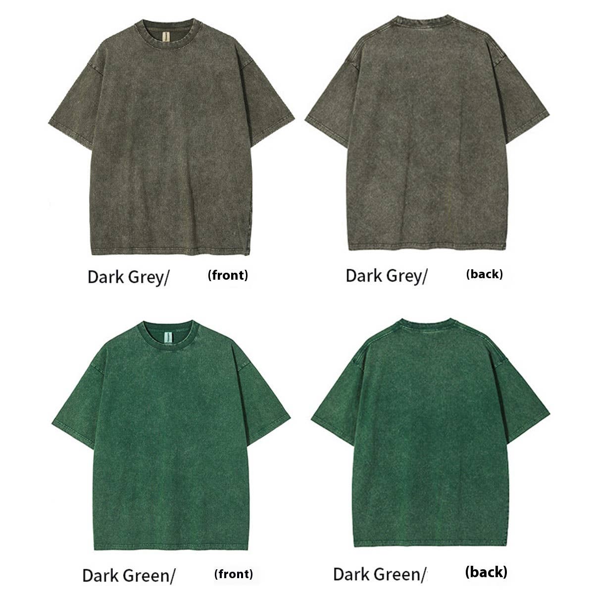 250G VINTAGE WASHED WAX DYED COTTON T SHIRT CUSTOM LOGO