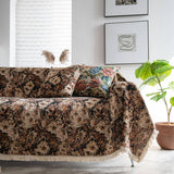 BLUE FLORAL JACQUARD SOFA THROW_CWMM1647