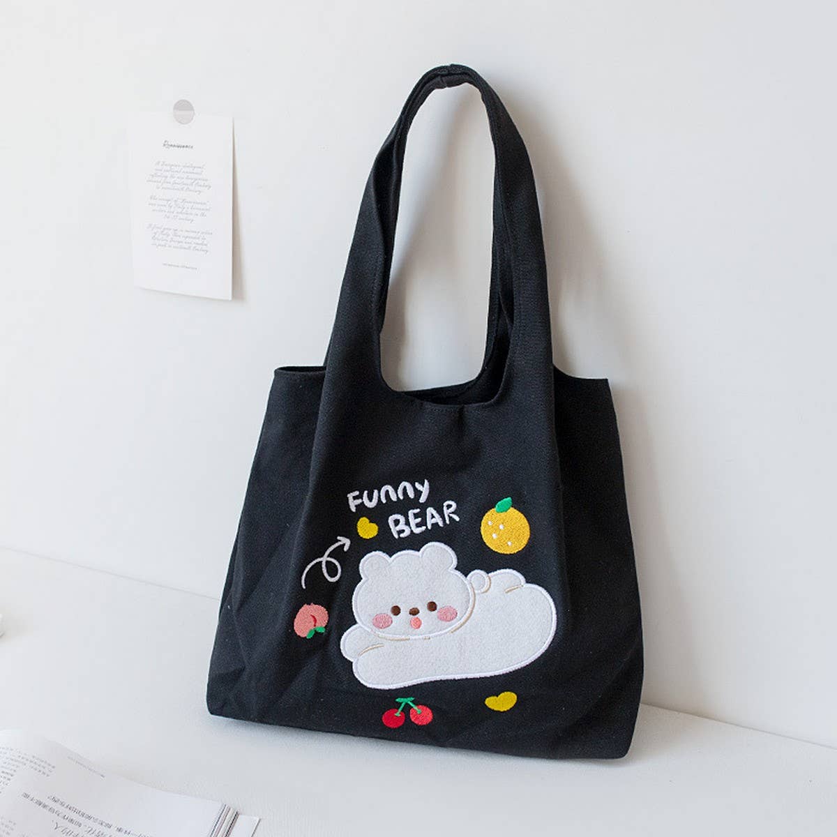 LARGE EMBROIDERED CANVAS SHOULDER BAG FOR STUDENTS_CWAB5628