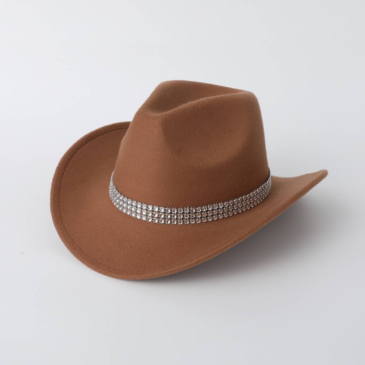 SOLID COLOR WESTERN FELT COWBOY FEDORA HAT_CWAH3629