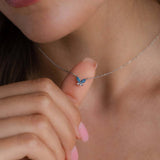 CUTE GIRL BUTTERFLY TITANIUM STEEL NECKLACE_CWMM3780